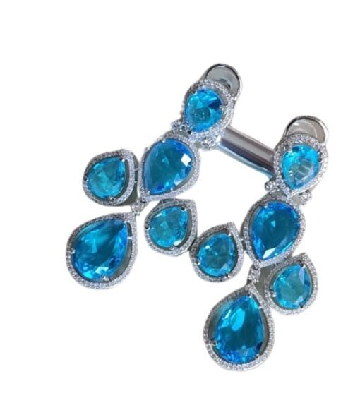 Kareena CZ Stone Earring Blue - Image 5