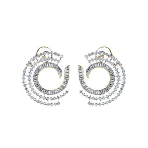 Chloe CZ C-Shape Earrings - Image 3
