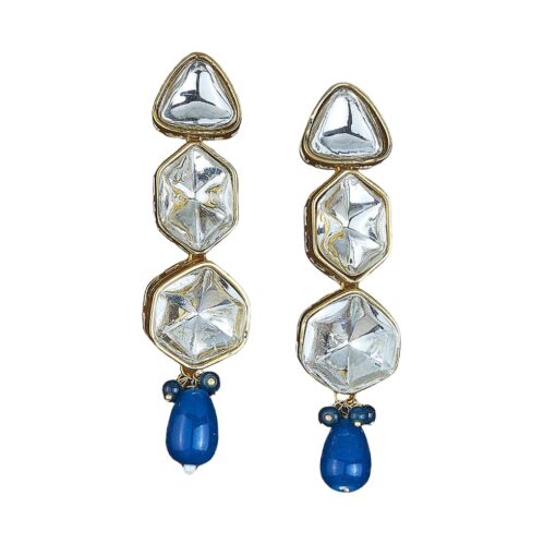 Indo Western long Earrings, blue