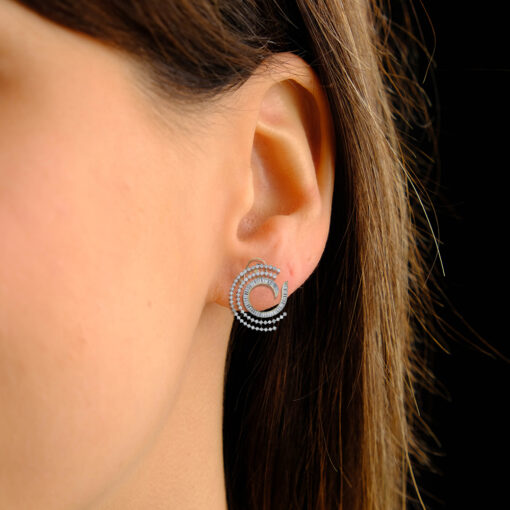 Chloe CZ C-Shape Earrings - Image 4