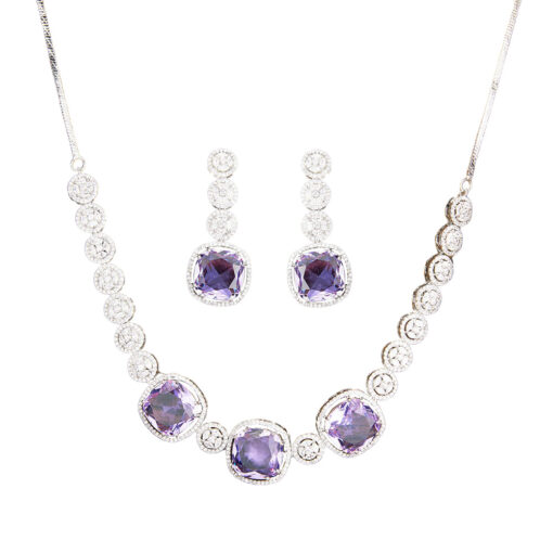 AD Necklace with stones, CZ - Image 2