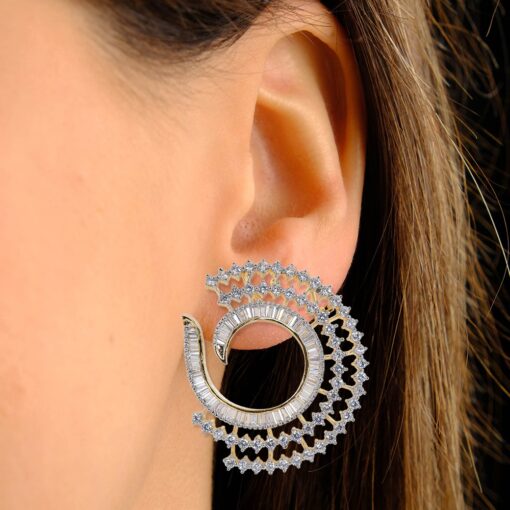 Chloe CZ C-Shape Earrings - Image 5