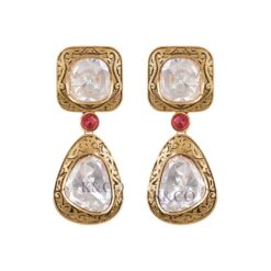Karina Earrings, Antique Gold Polish