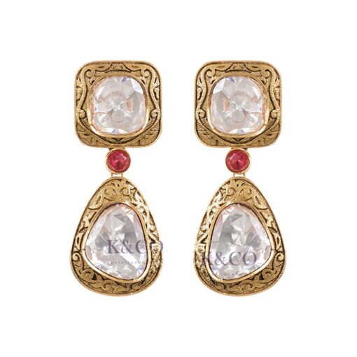 Karina Earrings, Antique Gold Polish