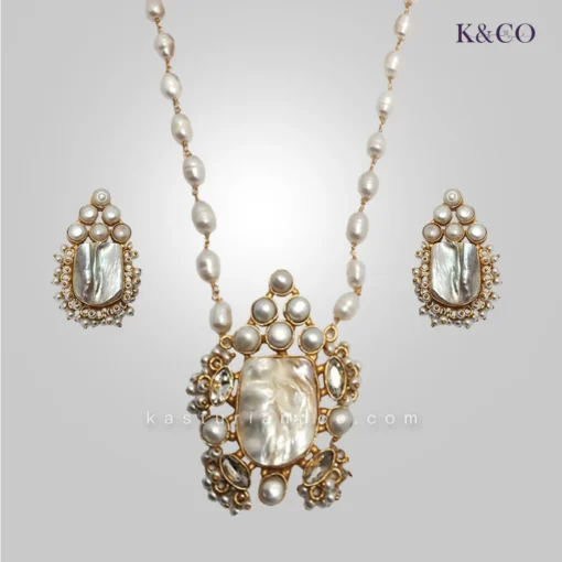 MOP Natural Stone Pendant Set - Image 3