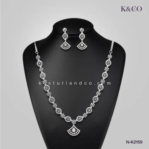Kasturi AD Stone Studded Necklace and Earrings Essendon Victoria