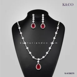 Kasturi - Ruby Teardrop Necklace Earrings set Melbourne Victoria
