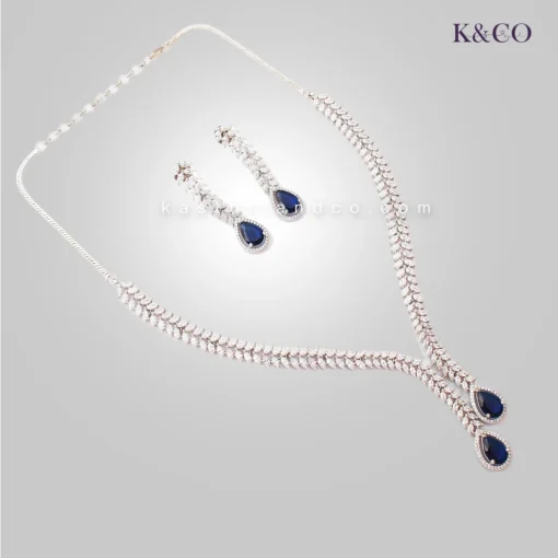 CZ Y Necklace with doublet stone