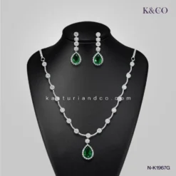 Ruby Teardrop Green Necklace Earrings set Melbourne Victoria