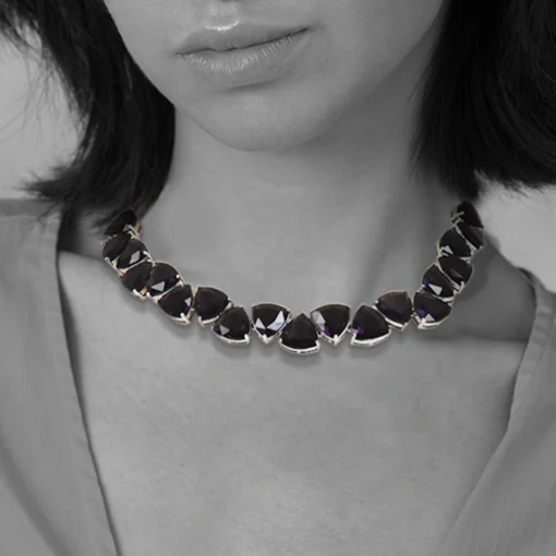 AD Crystal Necklace, Purple - Image 2