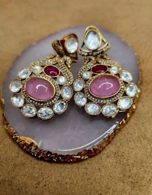 Sara Premium Polki Necklace Set - Image 3