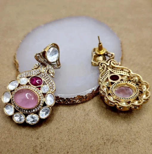 Sara Premium Polki Necklace Set - Image 4