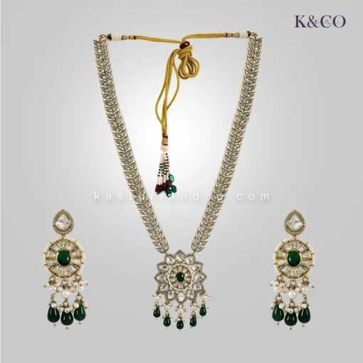 Royal Long Necklace with Designer Green Essendon