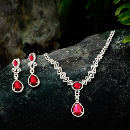 Zia AD Necklace with Doublet stone