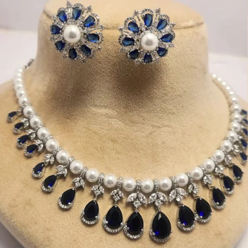 AD Layered Necklace with Pearls