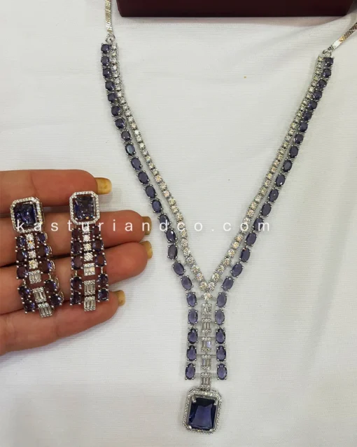 Tara Layered Necklace with CZ & Stones - Image 4