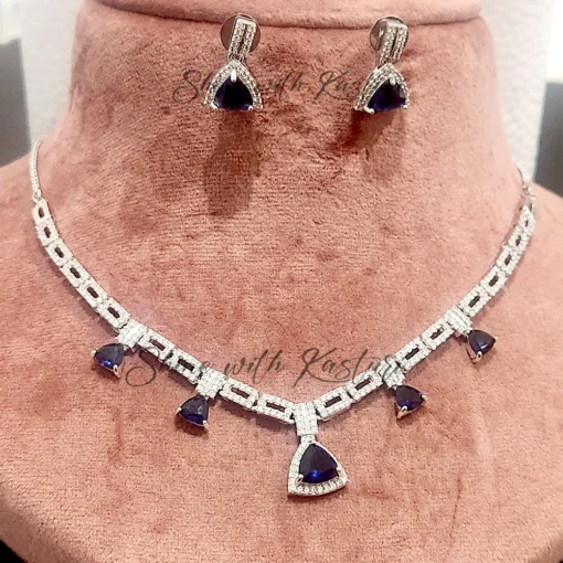 Sara Diamond look alike CZ Necklace with stones - Image 3