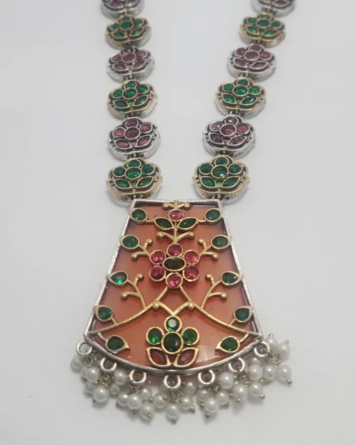 Jaipuri Handmade necklace, Green - Image 2