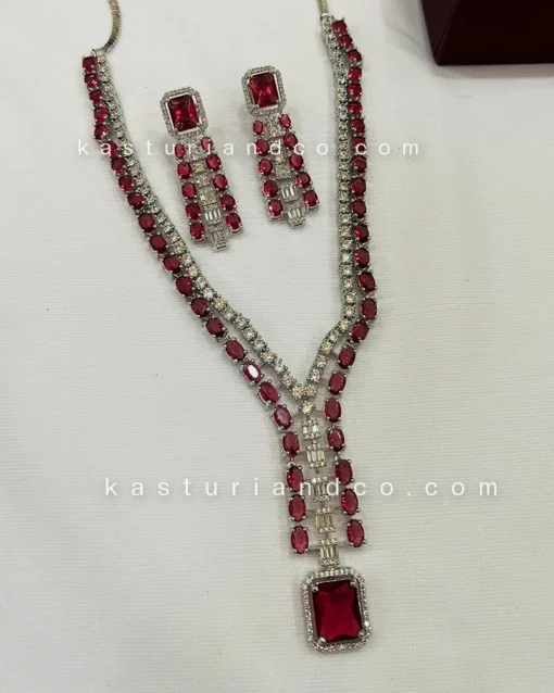 Tara Layered Necklace with CZ & Stones - Image 3