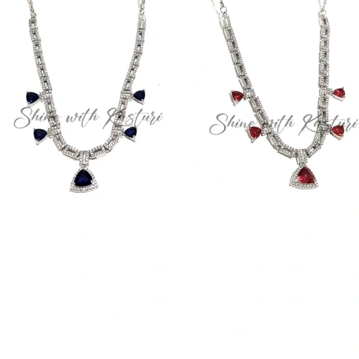 Sara Diamond look alike CZ Necklace with stones - Image 2