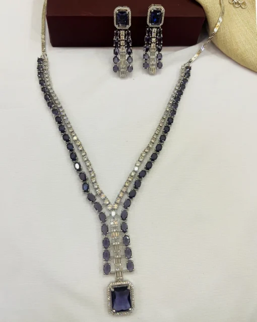 Tara Layered Necklace with CZ & Stones - Image 8