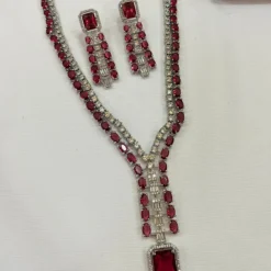 Shop Red Layered Necklace with Stones