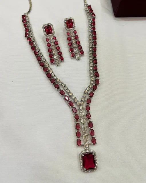 Tara Layered Necklace with CZ & Stones - Image 11