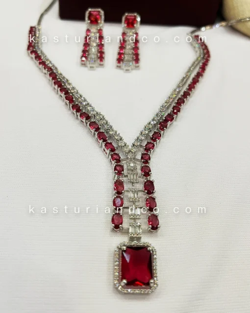 Tara Layered Necklace with CZ & Stones - Image 2