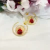 Stylish Gold Red Earrings