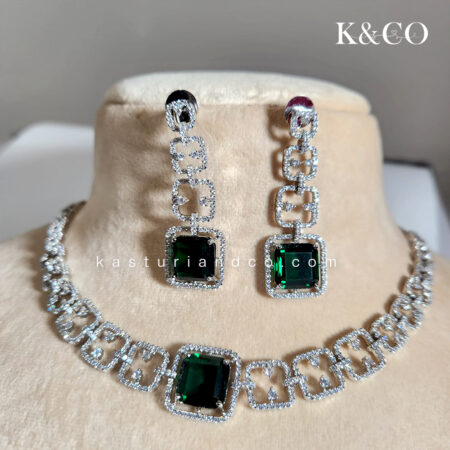 Green Stone CZ Necklace