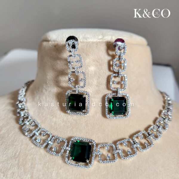 Green Stone CZ Necklace