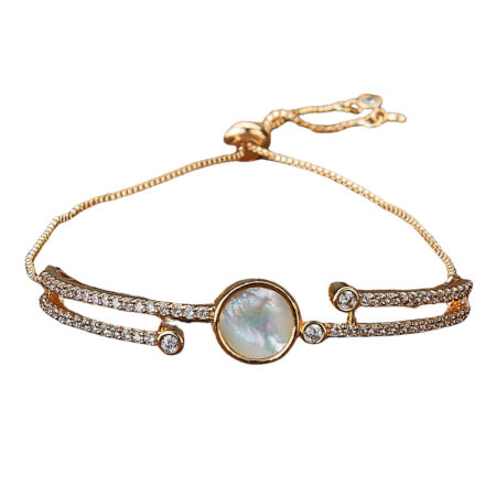 Slim Bracelet with MOP & CZ