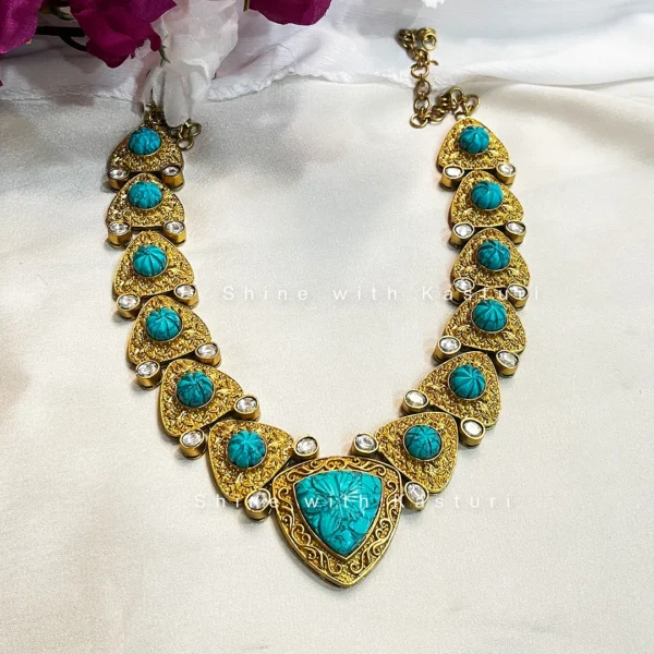 Zeenat Amrapali Inspired Necklace Blue - Image 2