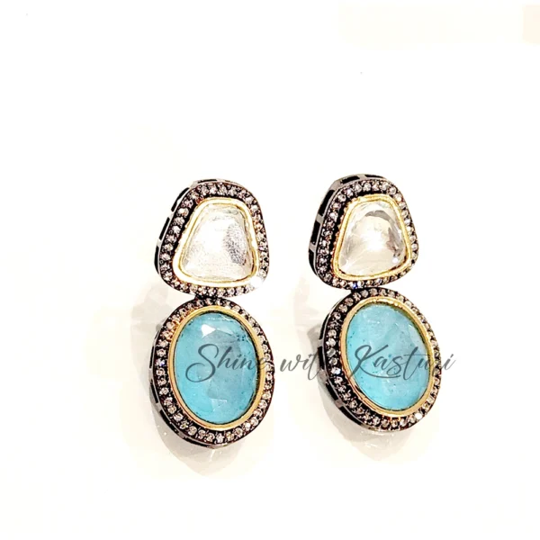 Maya Kundan Necklace with Stone - Image 3
