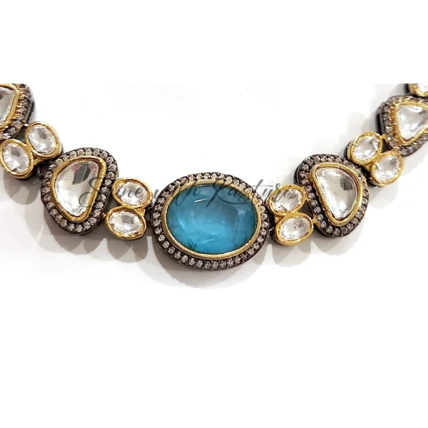 Maya Kundan Necklace with Stone - Image 2