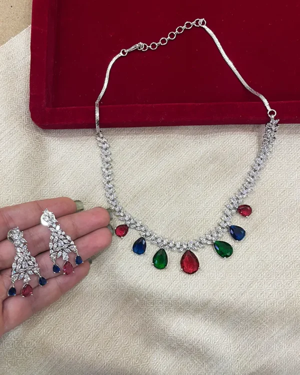 Muticolour Stone CZ Necklace - Image 2