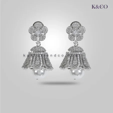 CZ  Earring With Pearl