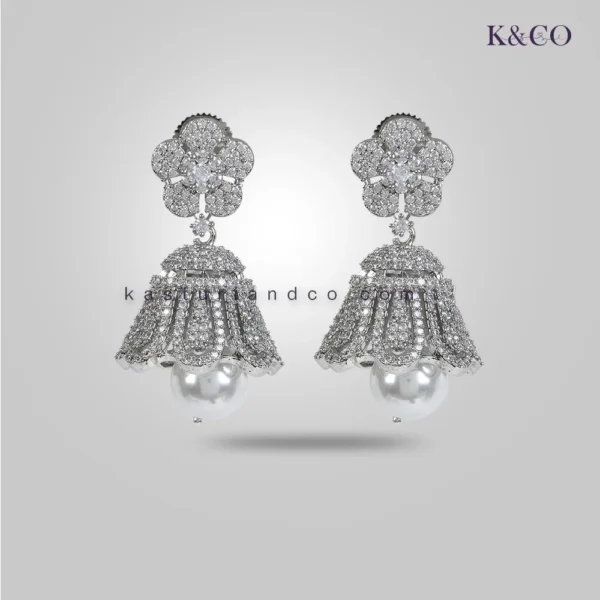 CZ  Earring With Pearl