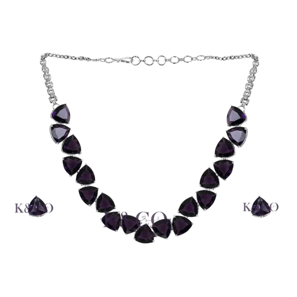 Crystal CZ Necklace, Purple - Image 3