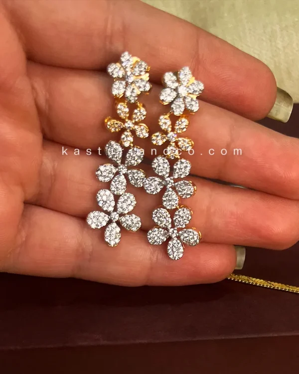 Pia CZ Diamond look alike Necklace, Silver & Gold - Image 4