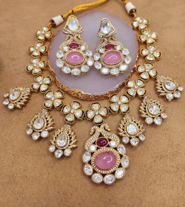 Sara Premium Polki Necklace Set - Image 5