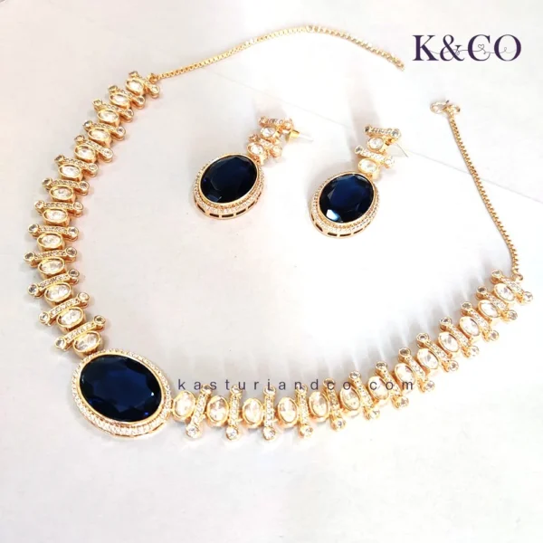 Classic Mossainite Necklace Set with Amethyst Stone - Image 3