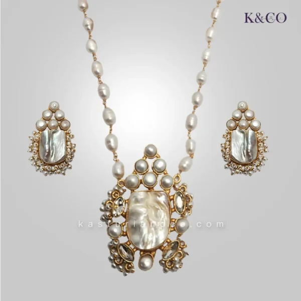 Mother of Pearl, Natural Stones Pendant Set - Image 3