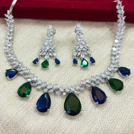 Perfect Evening Dress Necklace with CZ & Stones