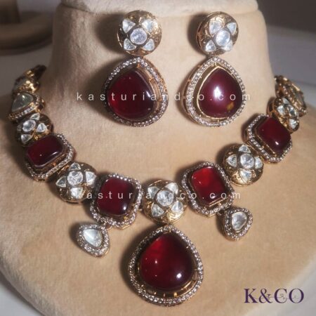 Premium Polki Necklace with Doublet