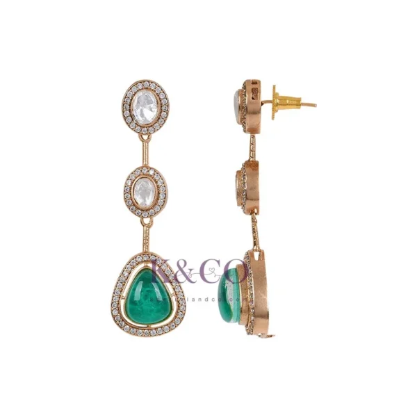 Riva Polki And Stone Earrings - Image 2