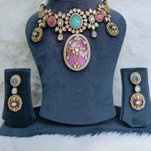 Sia Designer Choker, Pink