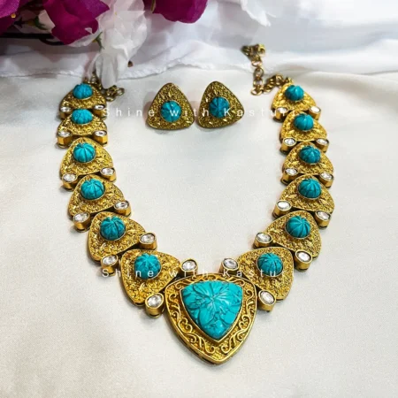 Zeenat Amrapali Inspired Necklace Blue