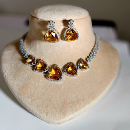 Tina Premium Crystals Necklace Yellow Quartz