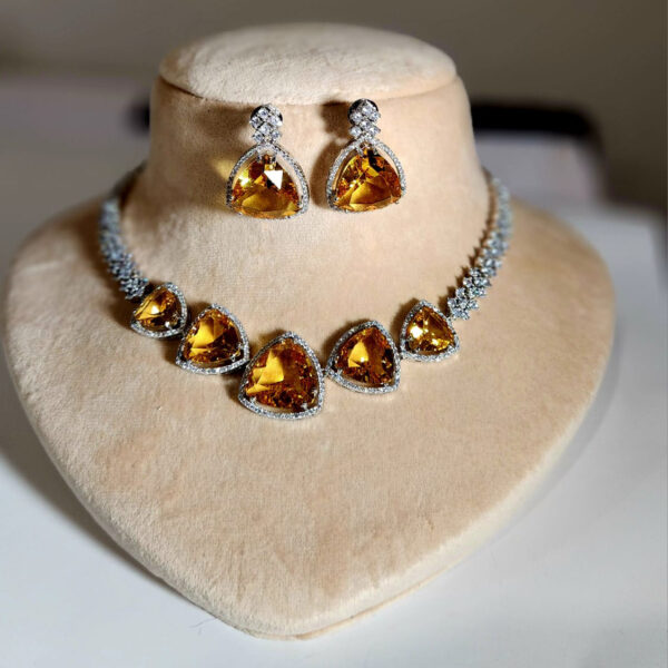 Tina Premium Crystals Necklace Yellow Quartz